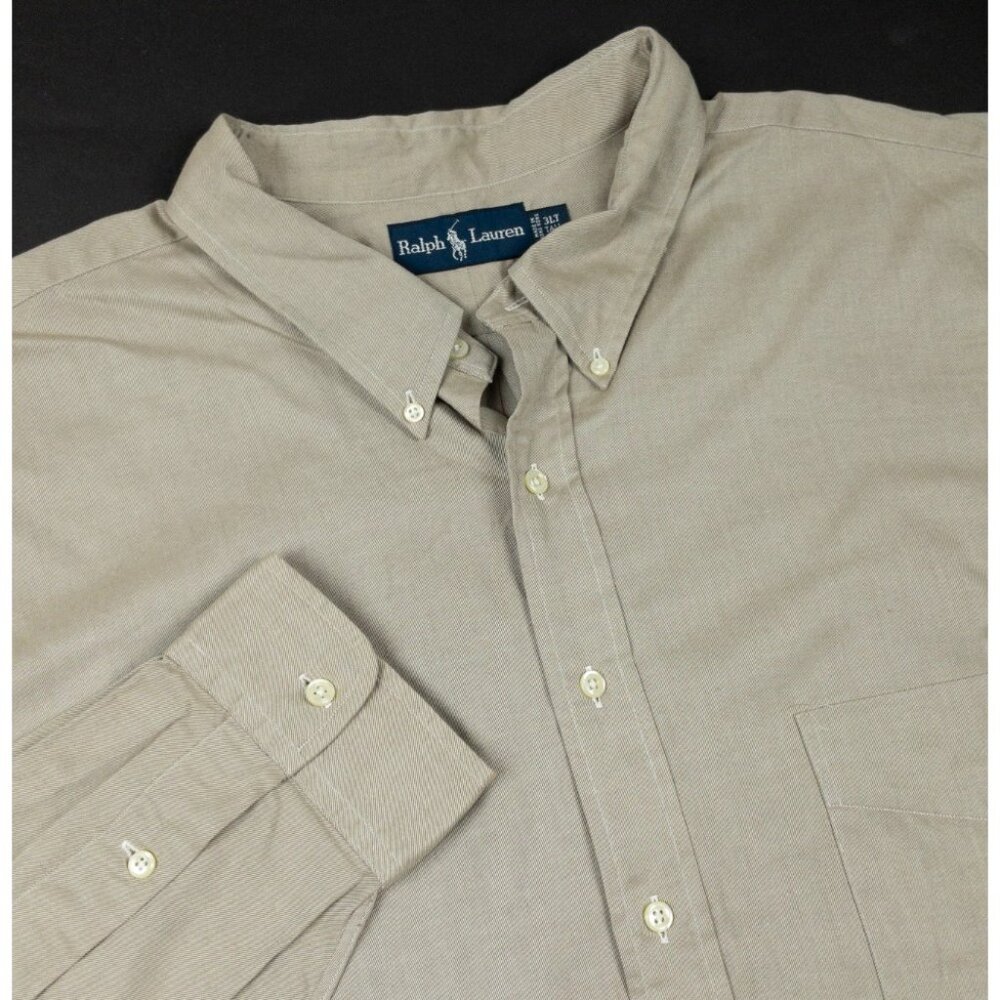 Polo Ralph Lauren Button-Down Shirt Men's 3XLT Tall Light Tan Long Sleeve